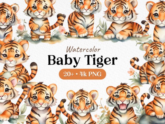 Download Bundle Watercolor Tiger Clipart PNG - Tiger clipart Collection