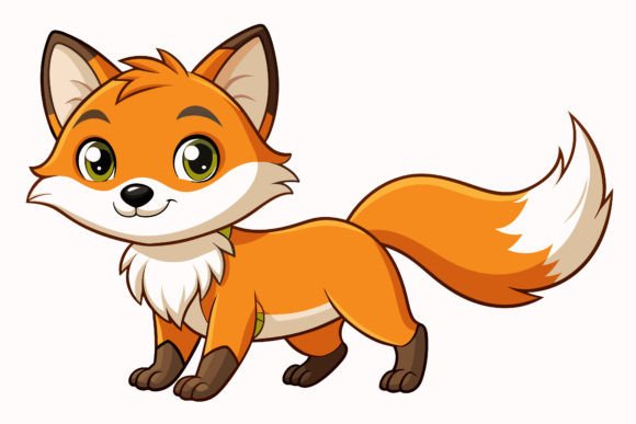 Download Cute-baby-fox Vector Illustration - Fox vector Collection