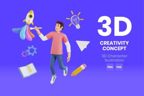 Download Creativity Concept 3d Character - Concept Collection