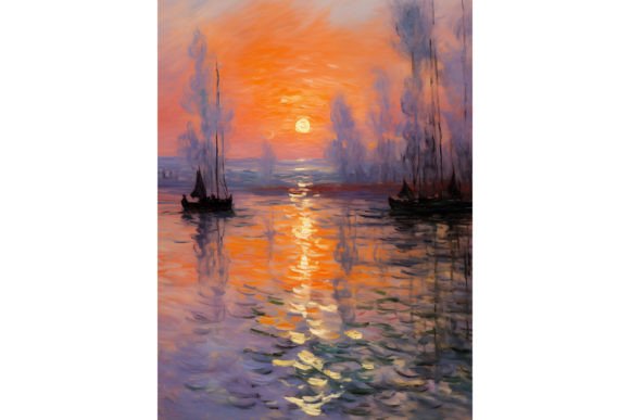 Download Sunset - Impressionism Art Print Poster - Premium Resources
