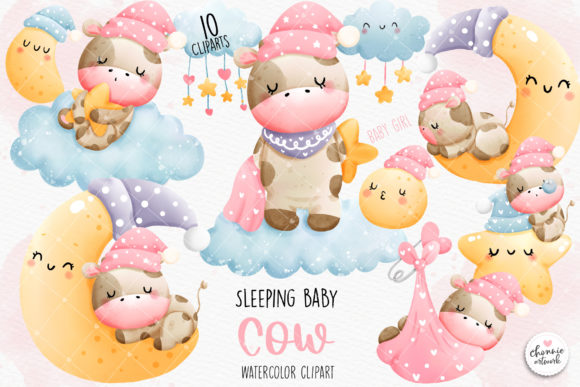 Download Sleeping Baby Cow Clipart, Baby Girl - Baby cow clipart Collection